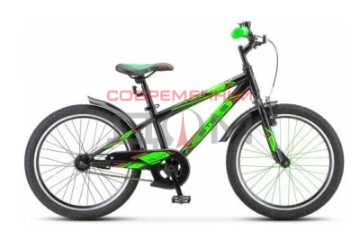 Велосипед STELS Pilot-200 20" Gent Z010*LU088668 (рама 11) Черный/салатовый